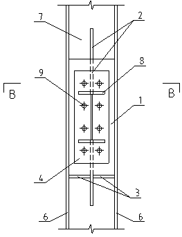 H section steel girder-column minor axis connecting end plate node and preparing method of H section steel girder-column minor axis connecting end plate node