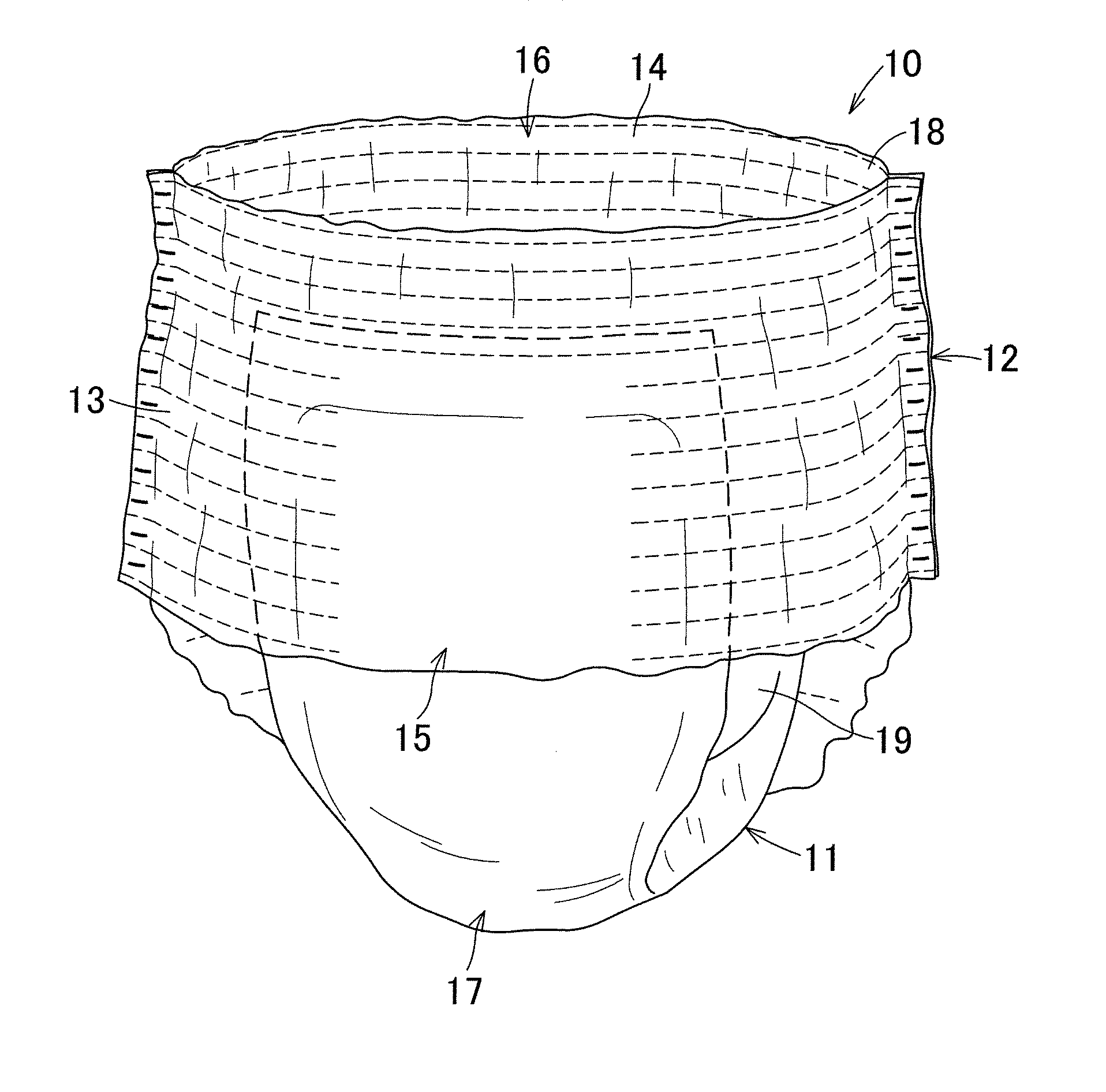 Disposable absorbent wearing article