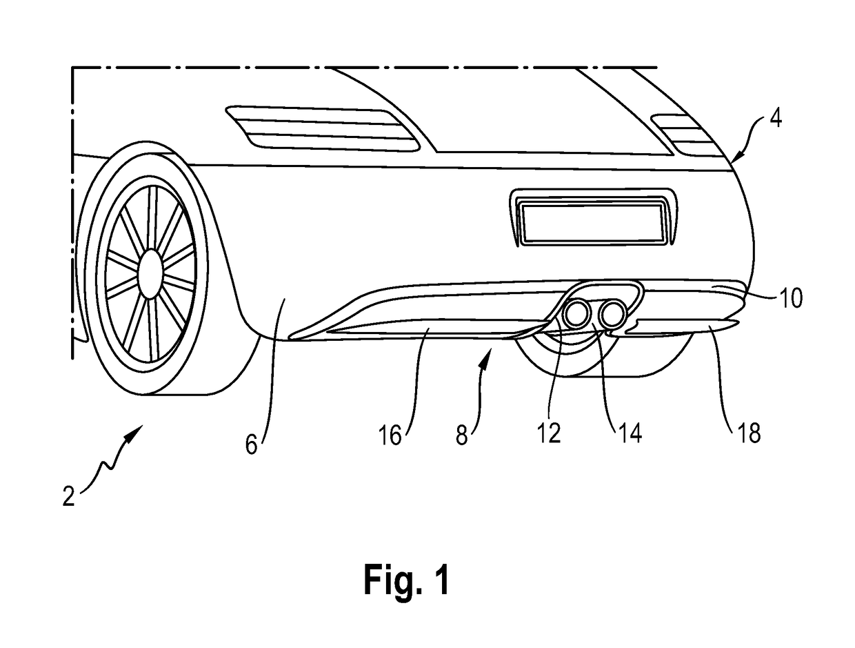 Rear-end diffuser arrangement for a motor vehicle