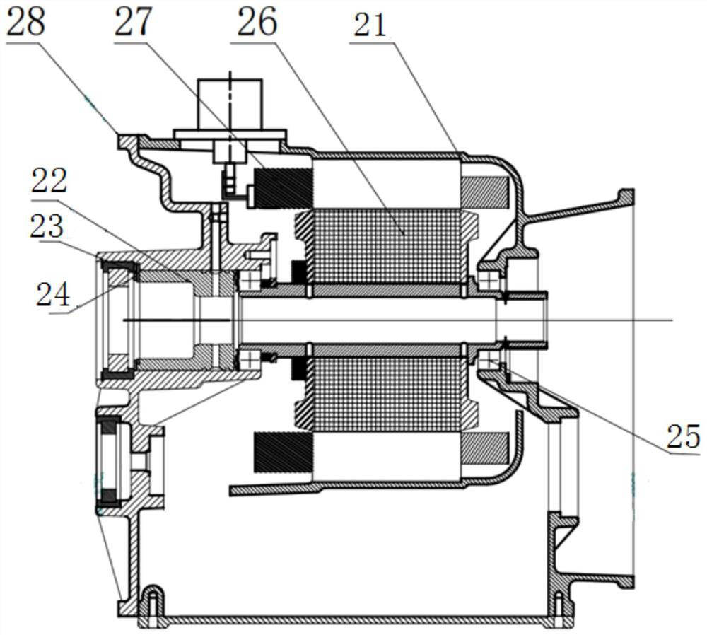 A transmission structure for a range-extended hybrid system arranged coaxially