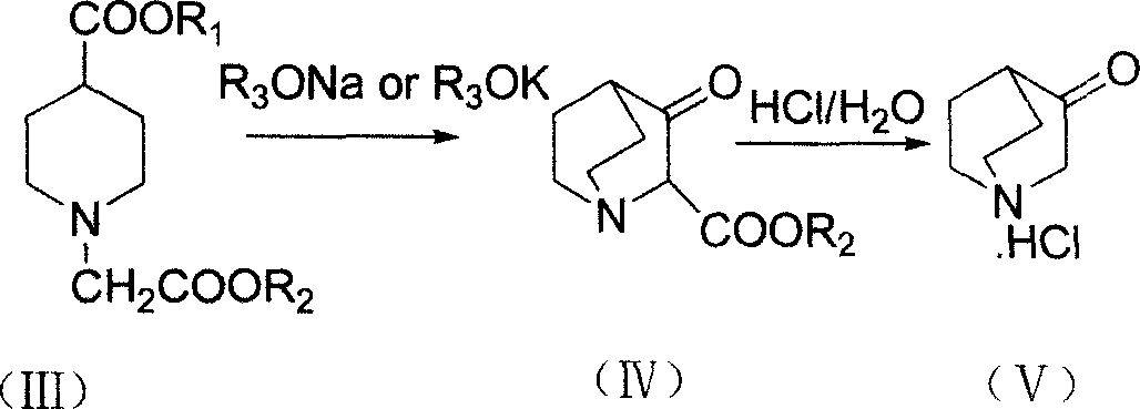 Method of synthesizing 3-quininone hydrochlorate