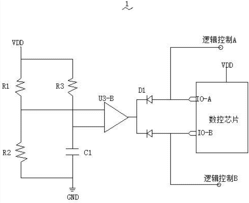 Power-on reset containing circuit applied to IO interface of digital chip