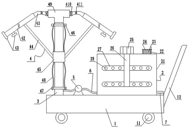 Agricultural pesticide and liquid fertilizer spraying device