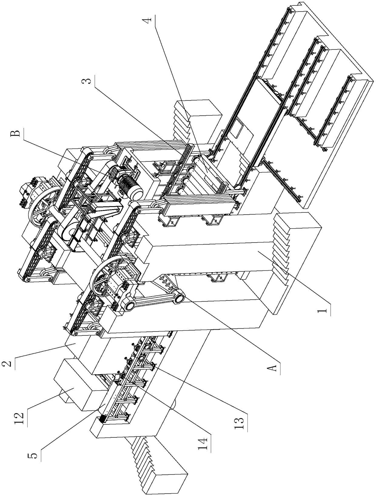 Back-and-forth movement thrust structure of stone sawing machine