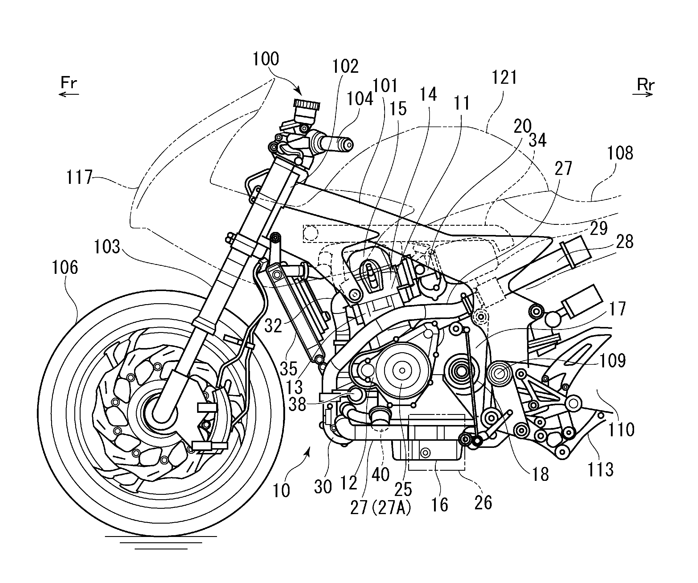 Motorcycle with turbocharger