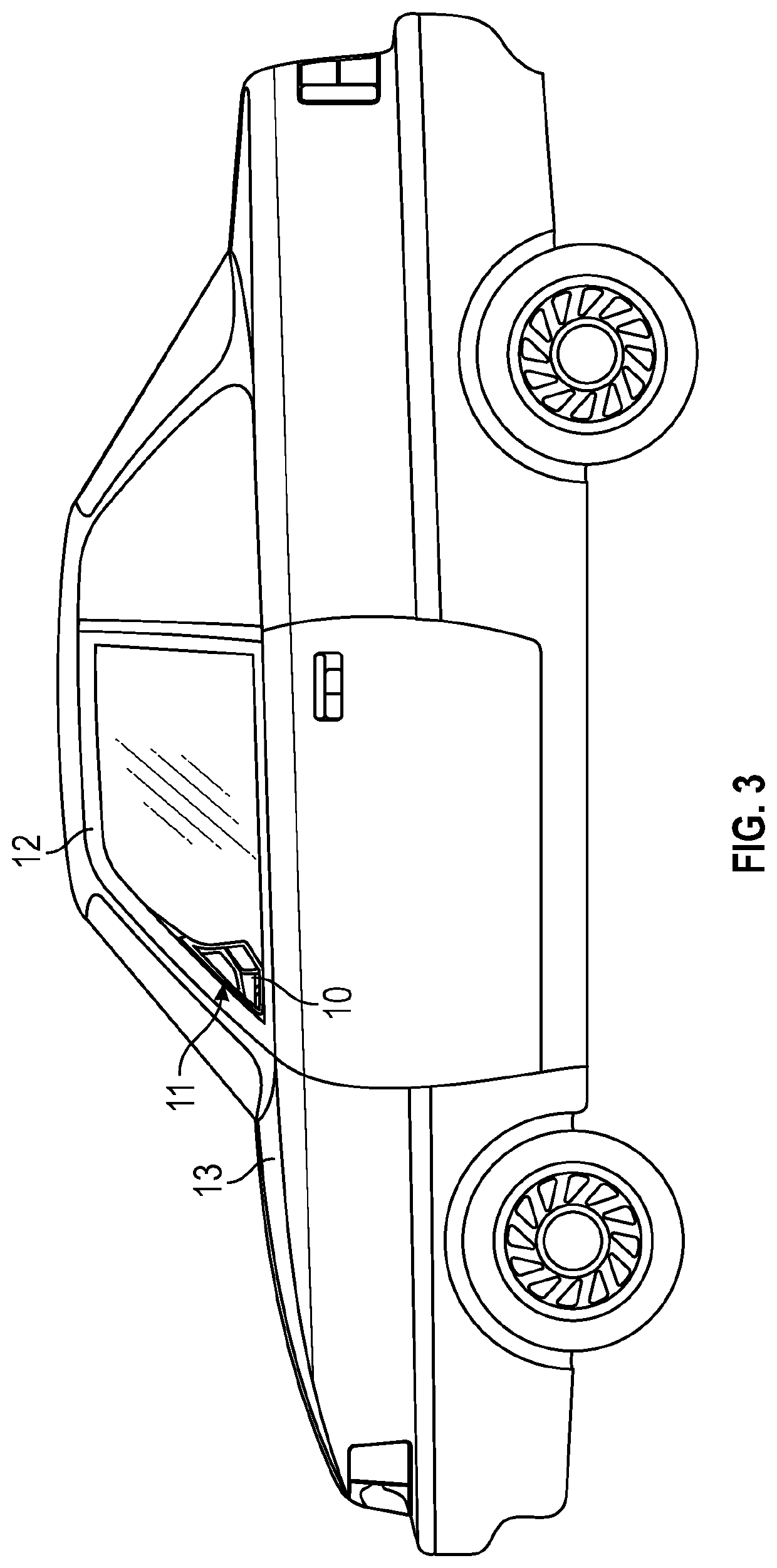 Deployable side shark fin with integrated side view camera and sensing device