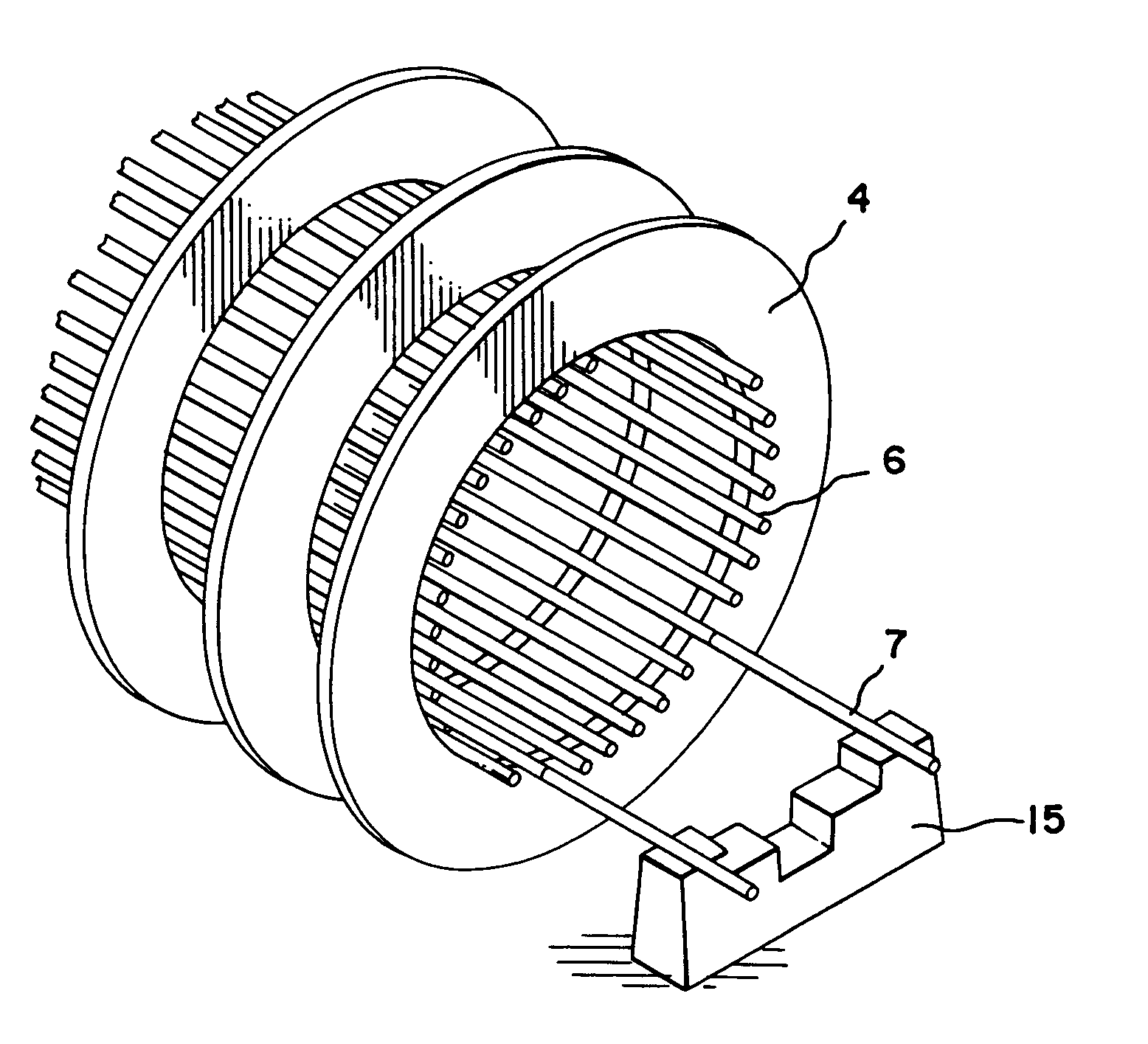 Method of horizontally stacking a stator core within a stator frame