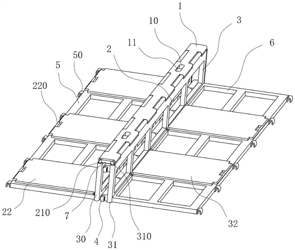 A longitudinal beam placing tool