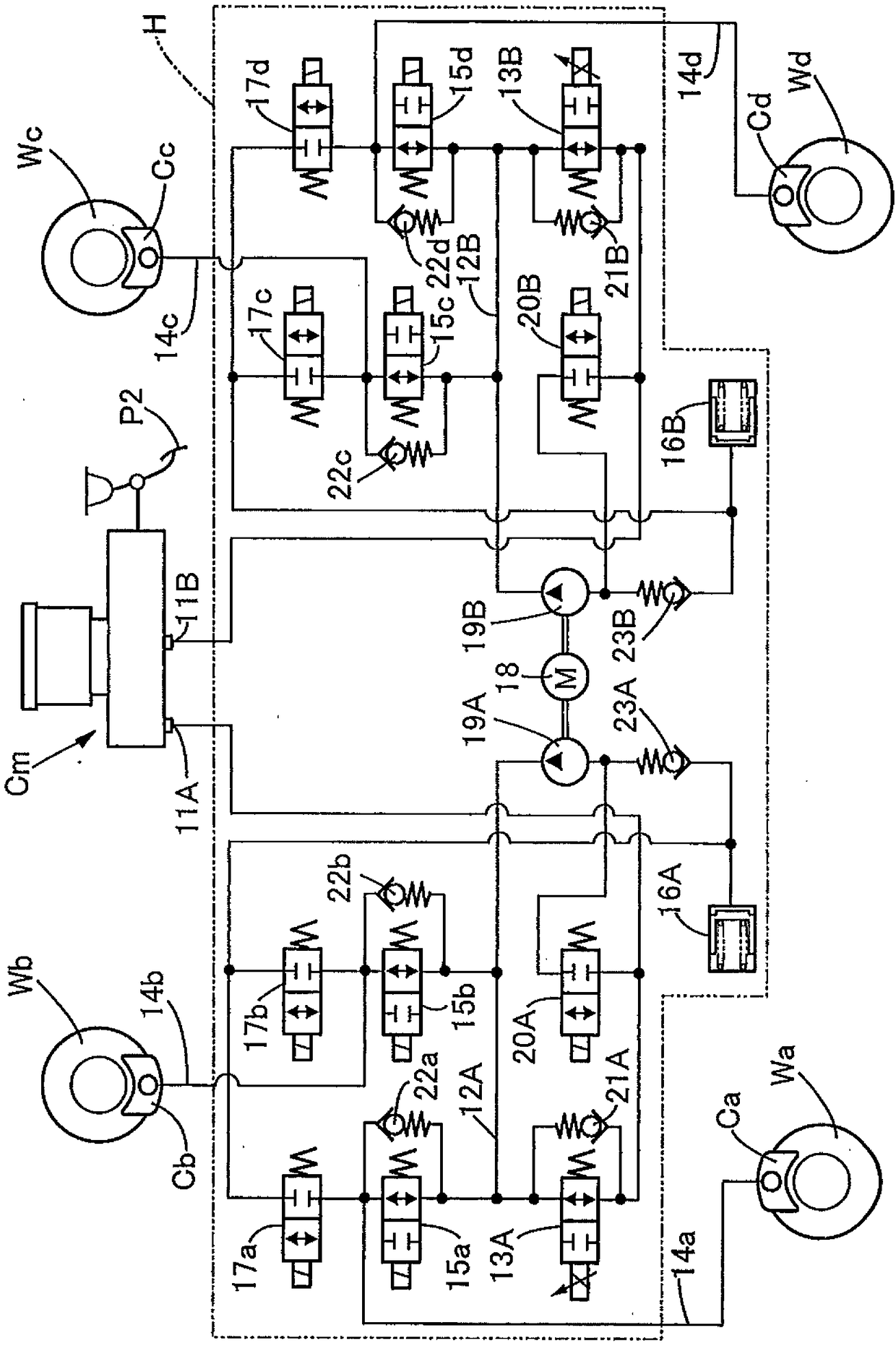 Electric automobile braking device