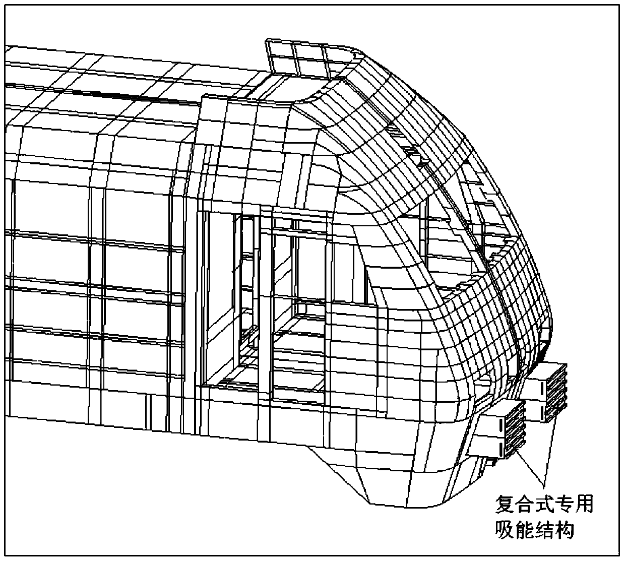 Guidance composite special energy-absorbing structure and its application on trains