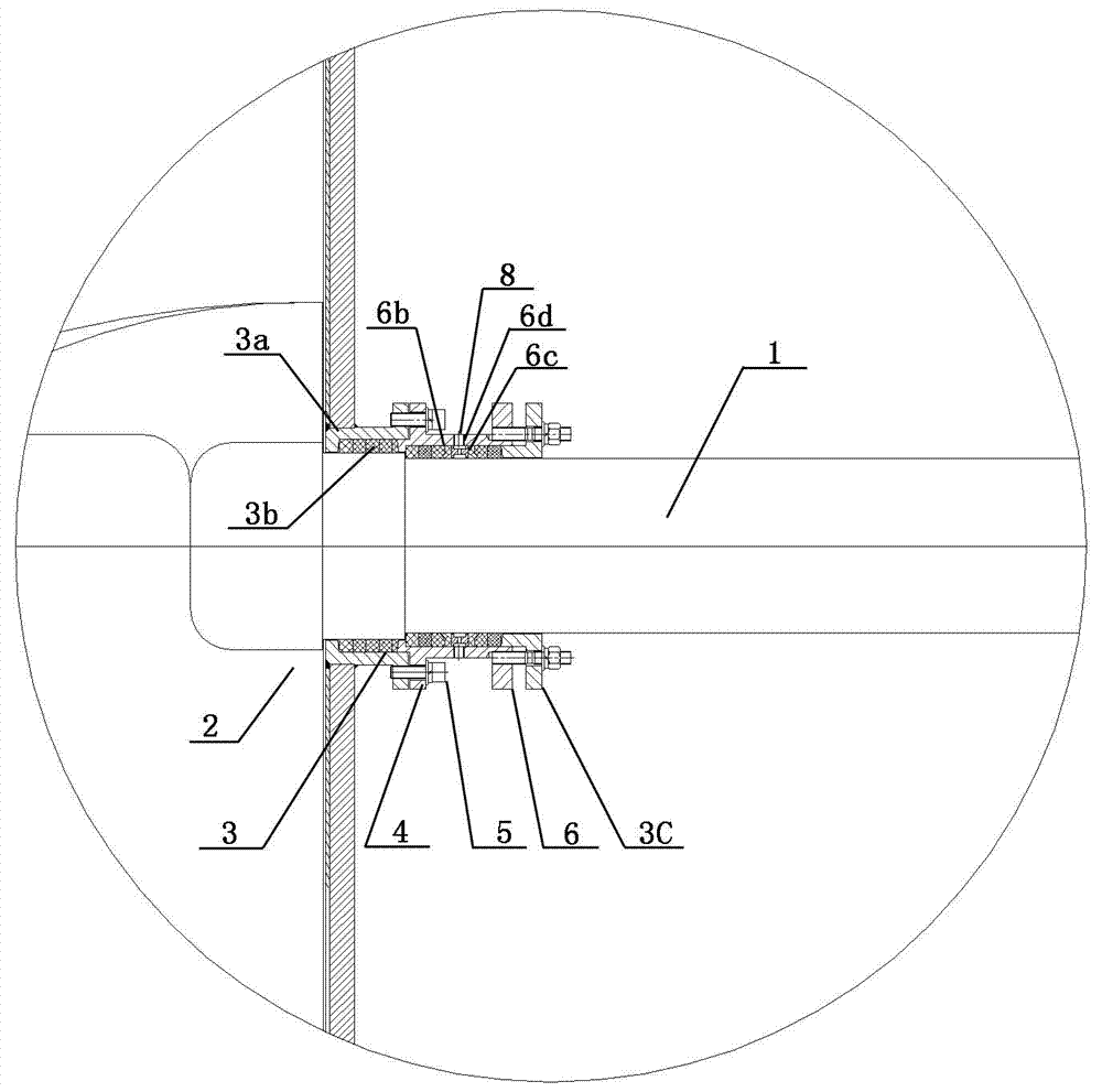 Rotating shaft sealing structure