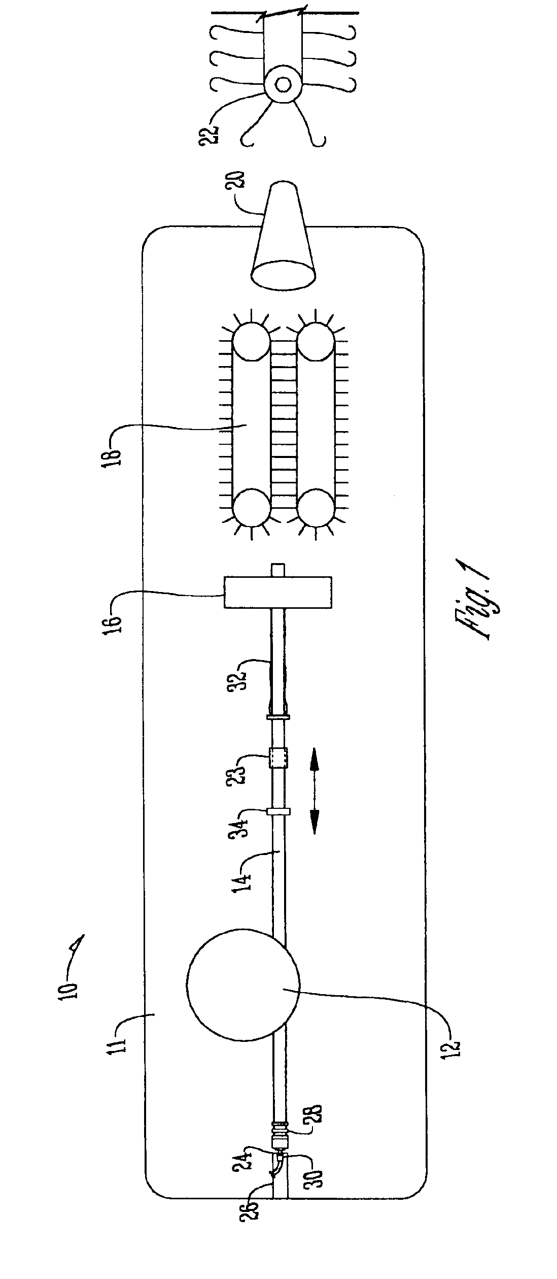 Method and means for advancing a sausage casing using fluid power