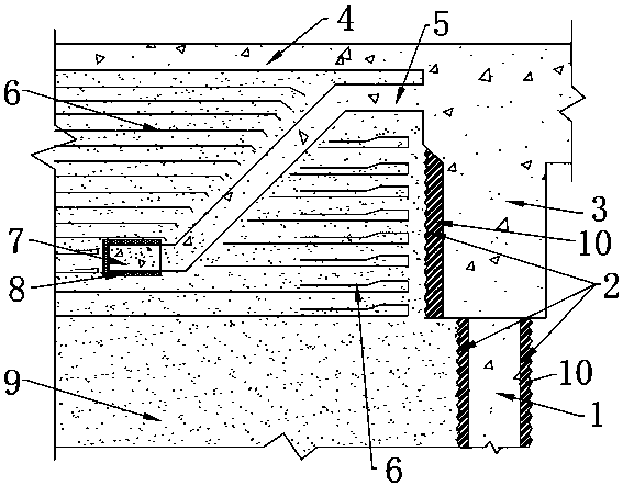 Integral abutment structure and construction method of earth pressure and filling settlement behind console