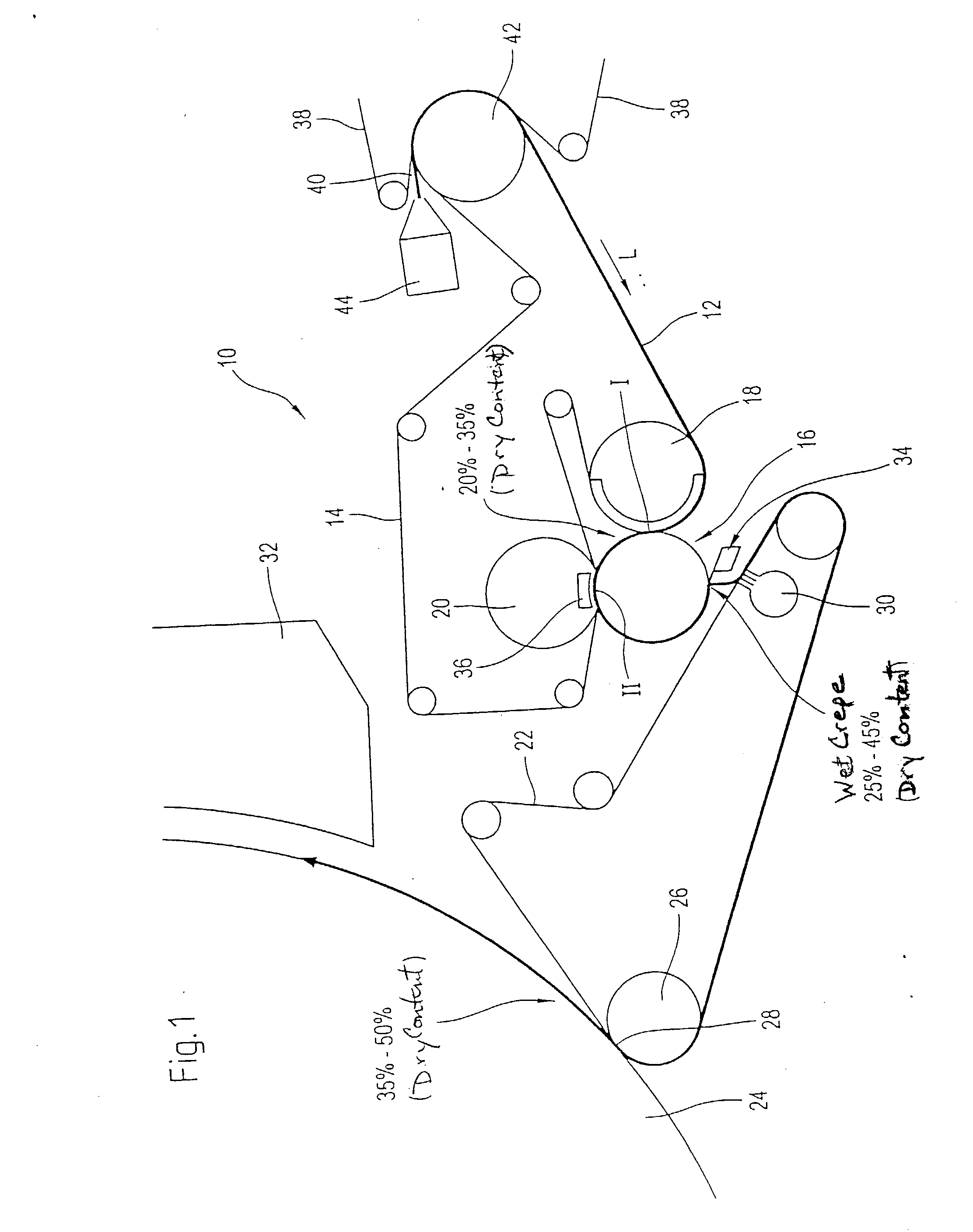 Process and apparatus for producing a fibrous web