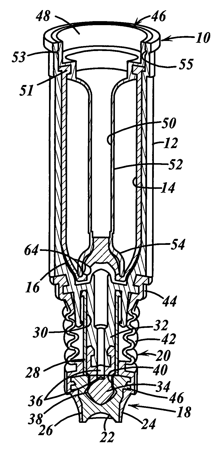 Dispenser and apparatus and method for filling a dispenser