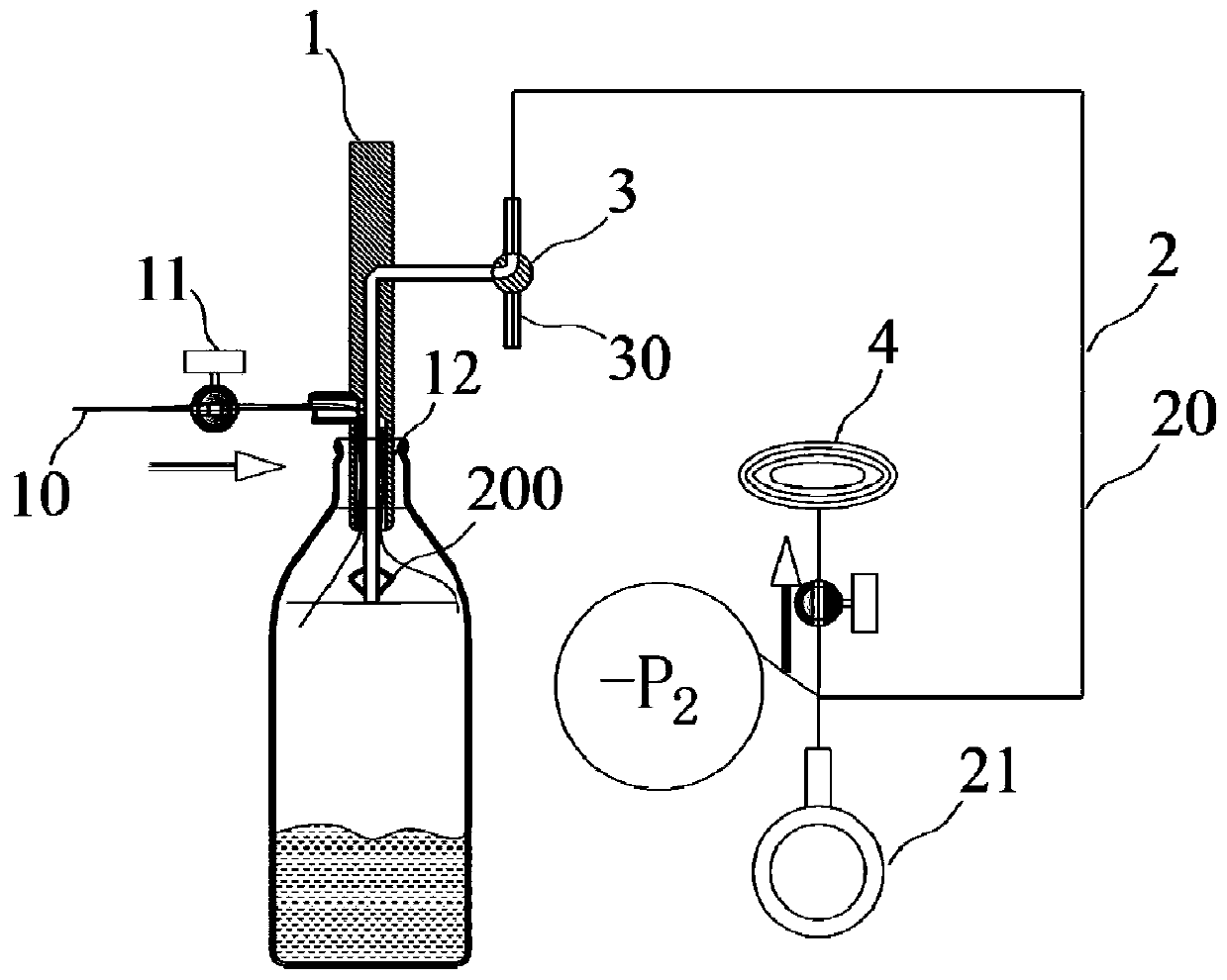 Negative pressure method non-contact liquid filling liquid level control method