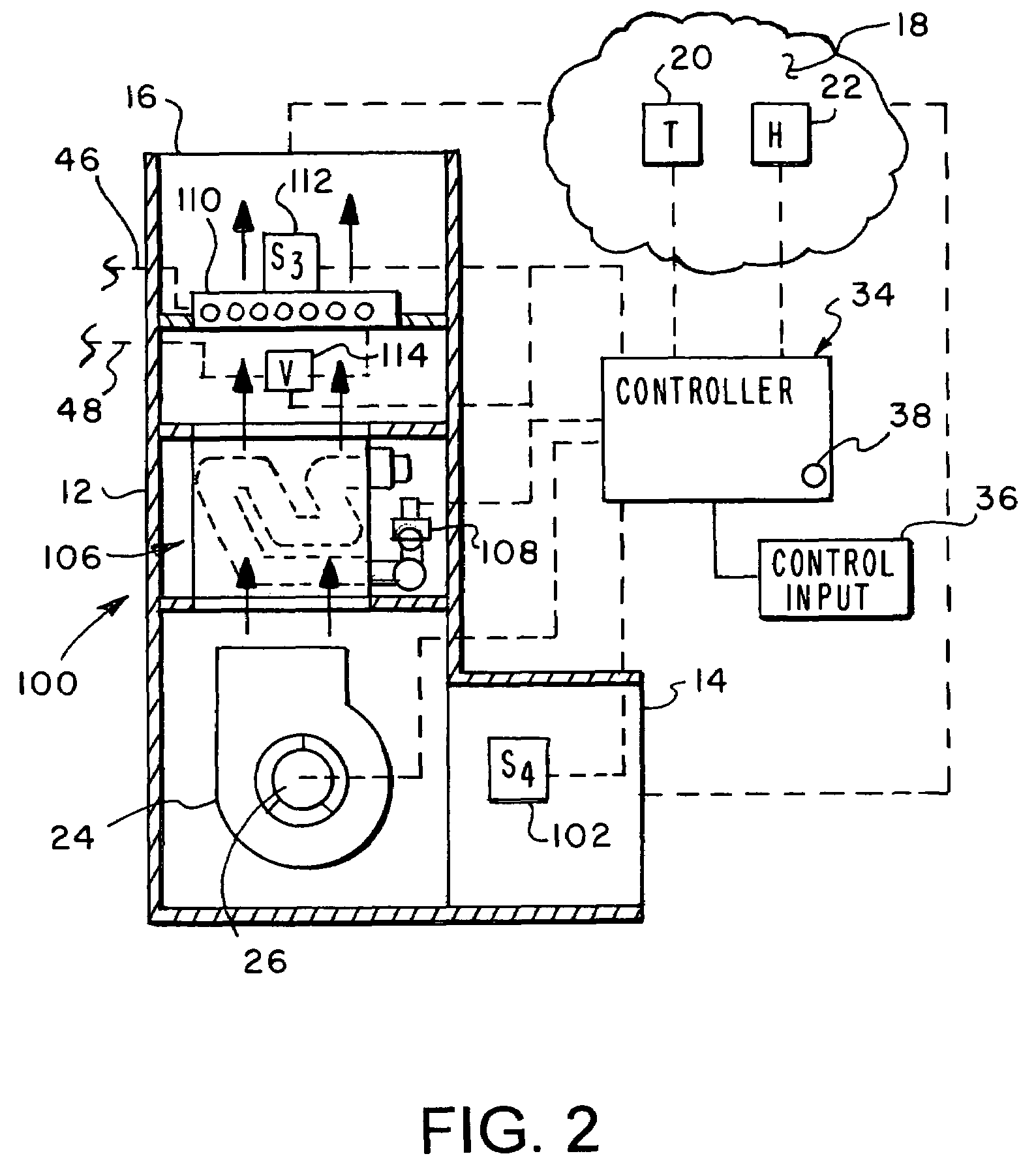 Controlling airflow in an air conditioning system for control of system discharge temperature and humidity