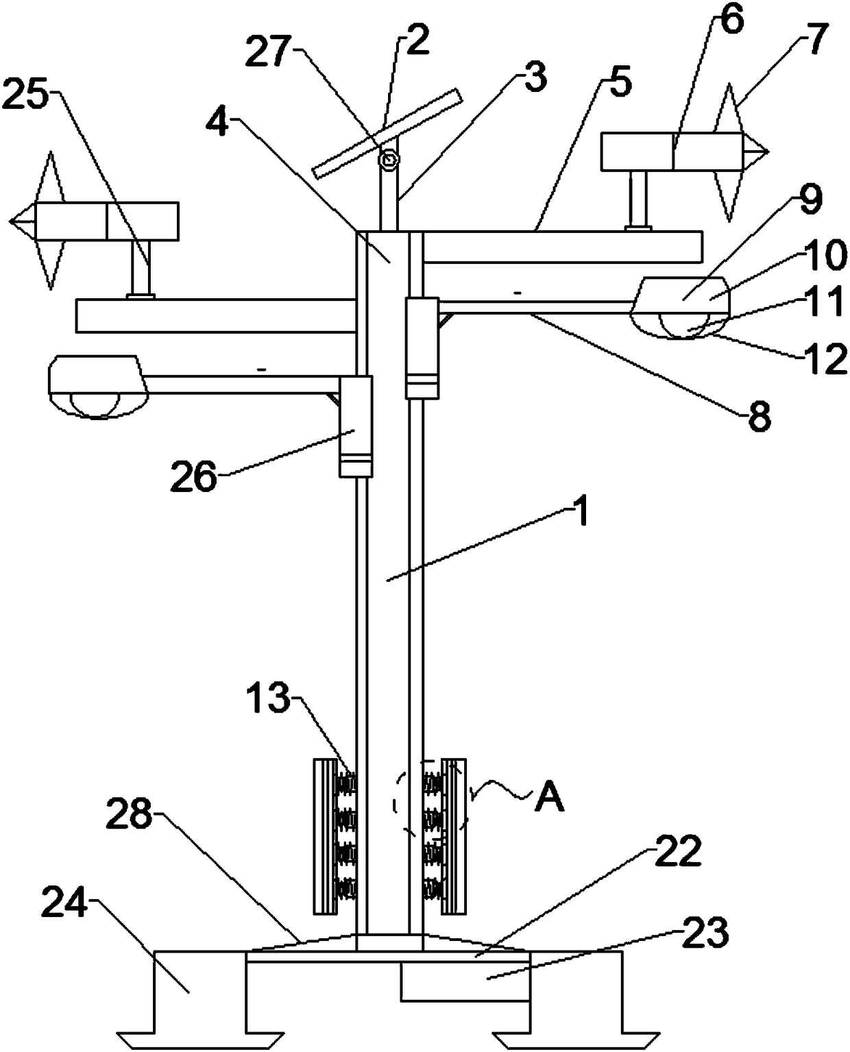 Anti-collision environmental-protection and energy-conservation street lamp