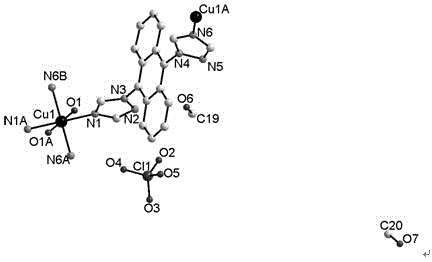 Anthracene-ring bis (triazol 1 yl) copper perchlorate complex with catalyst phenylboronic acid and preparation method thereof