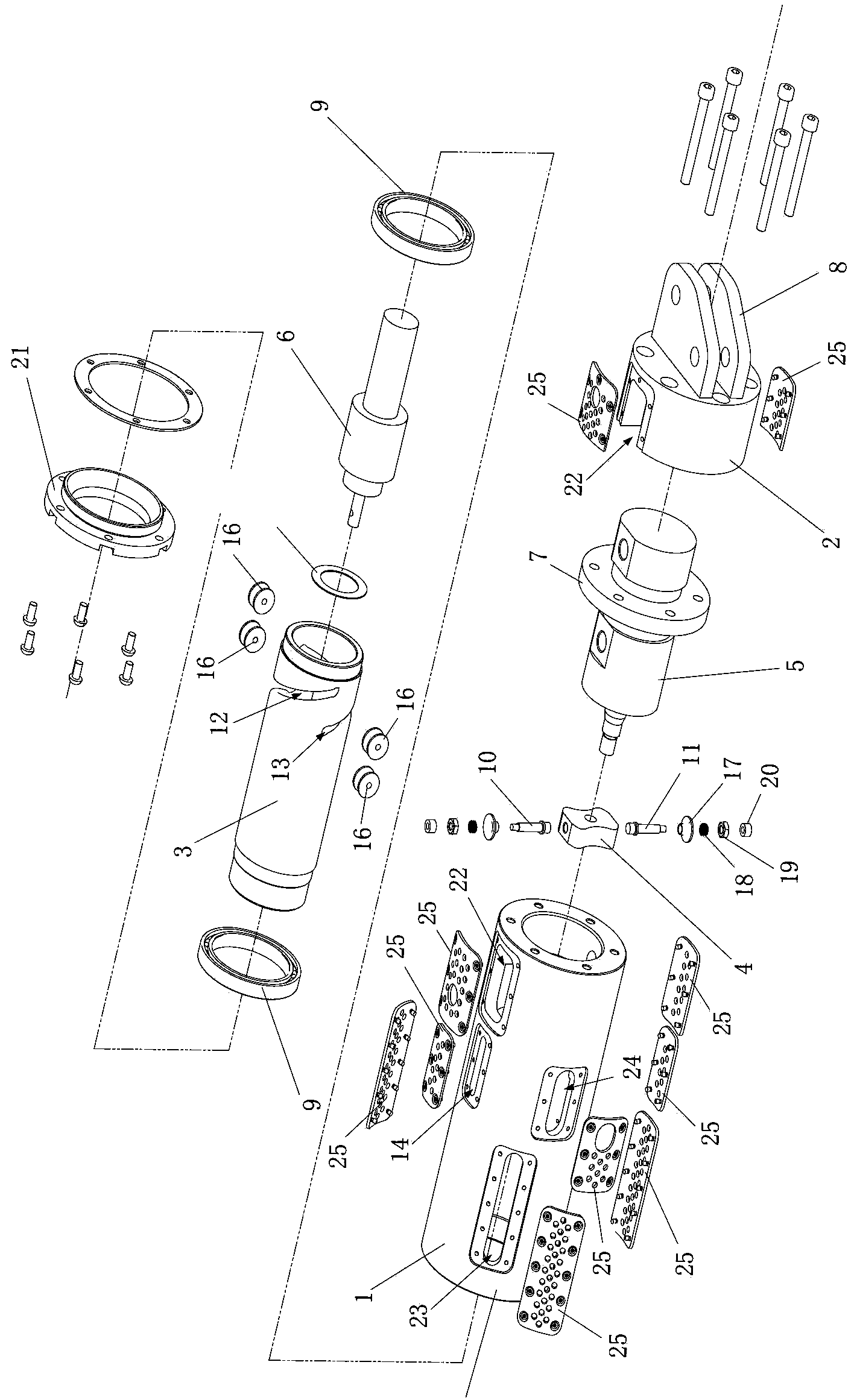 Wrist joint structure of underwater mechanical arm