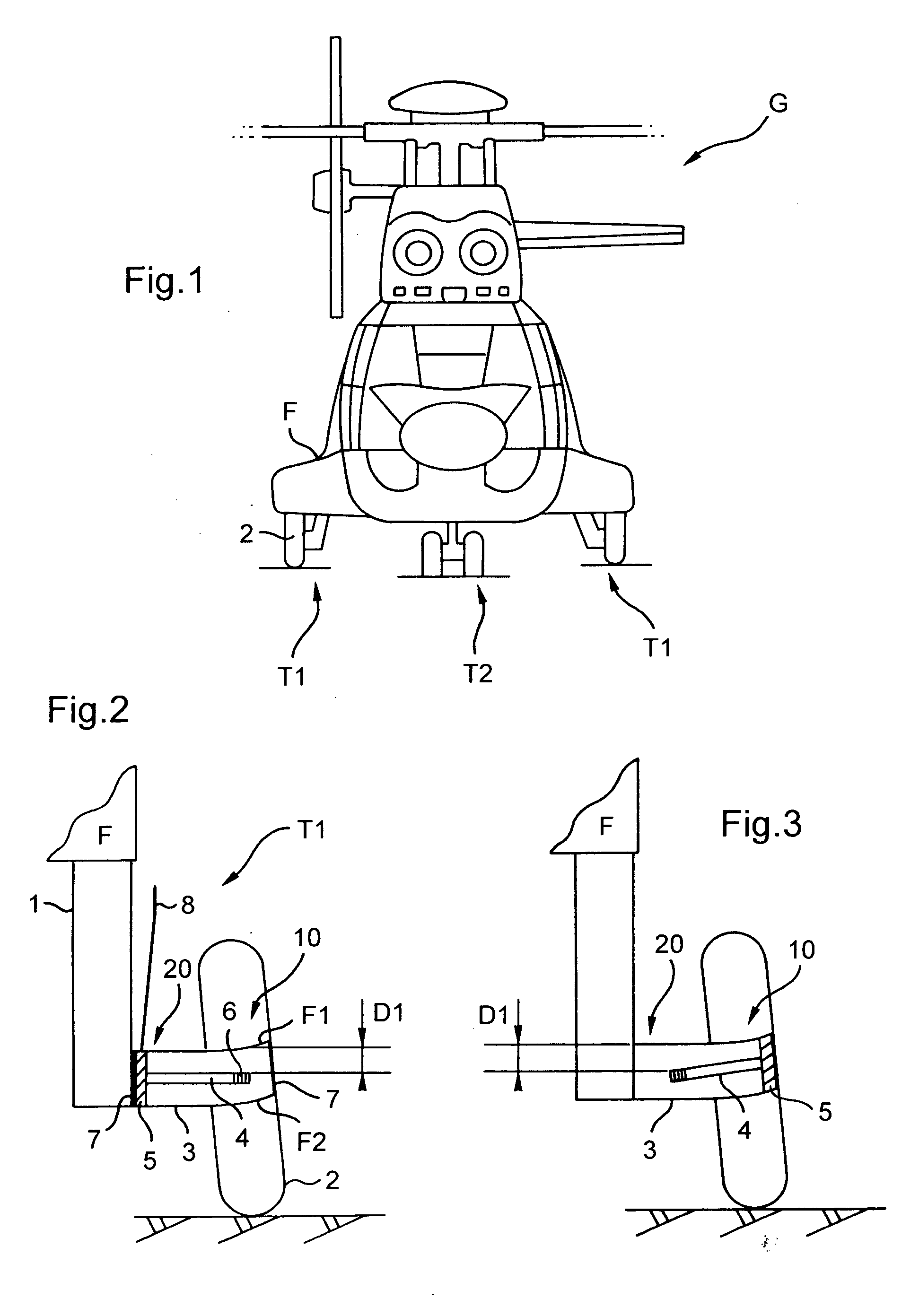 On-board device for measuring the mass and the position of the center of gravity of an aircraft