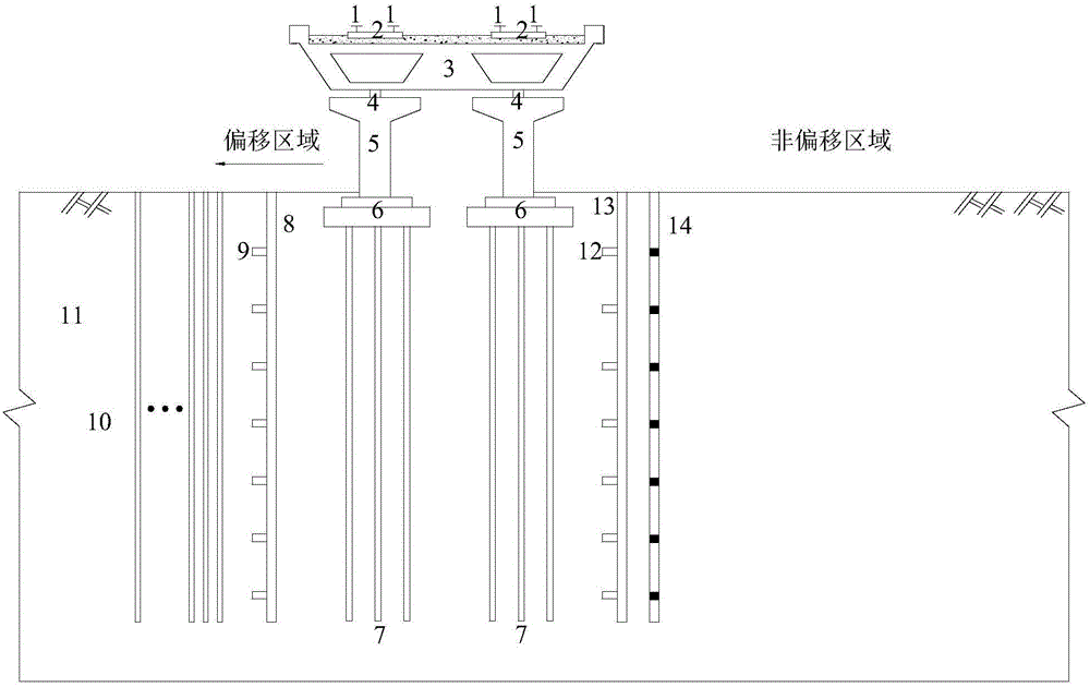 Offset correction structure and method for urban rail transit viaduct structure in soft soil area