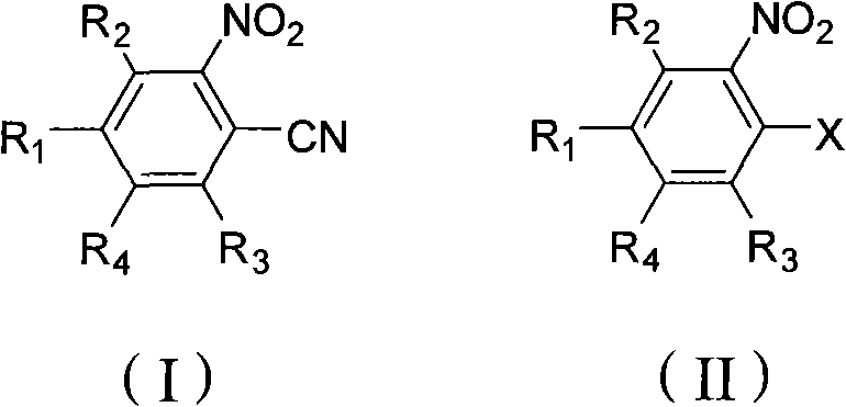 Preparing method of ortho-nitrobenzonitrile series compound