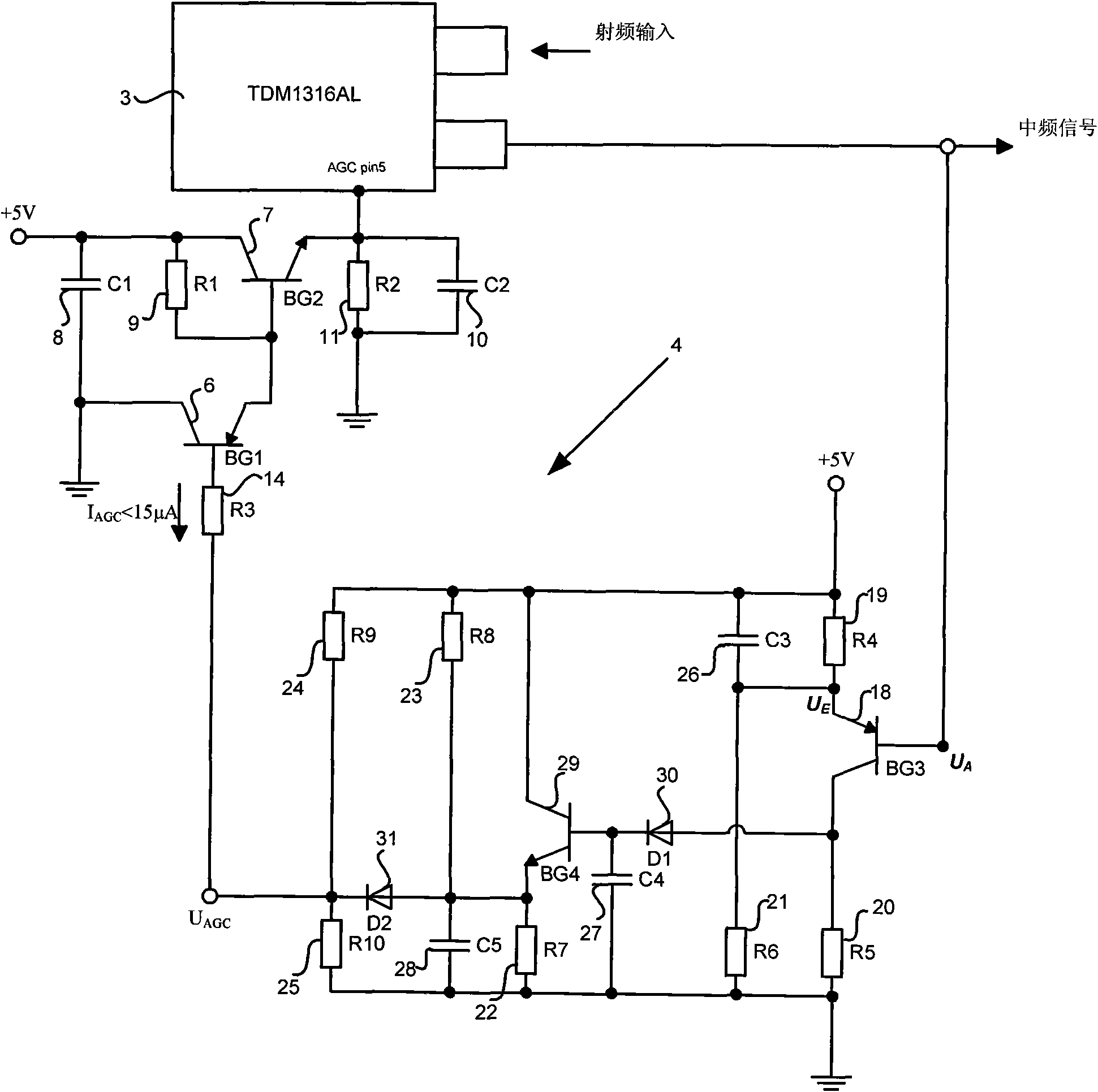 Programmable radio frequency down-conversion device