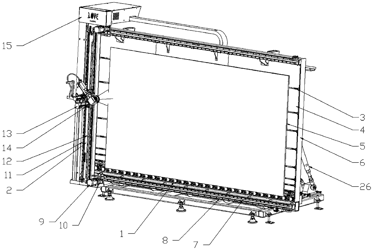 Vertical glass laser film removing machine