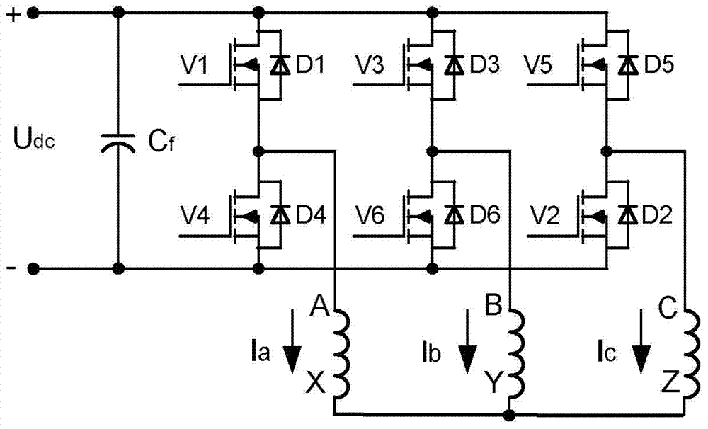 Control method and driving system of three-phase double-salient-pole brushless direct current motor