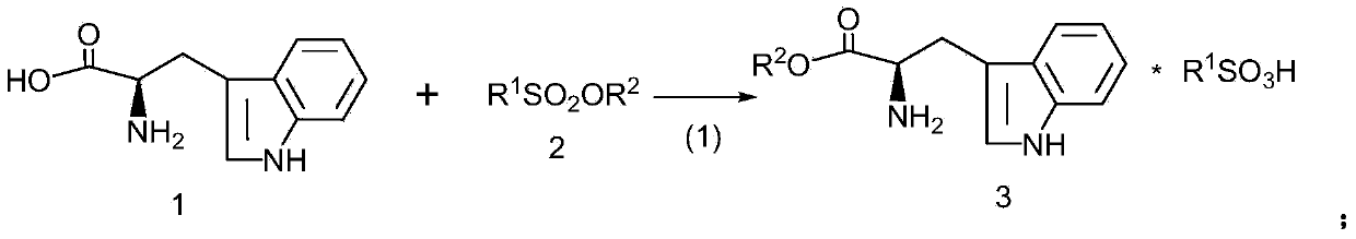Preparation method of D-tryptophan lower alcohol ester hydrochloride with high optical purity