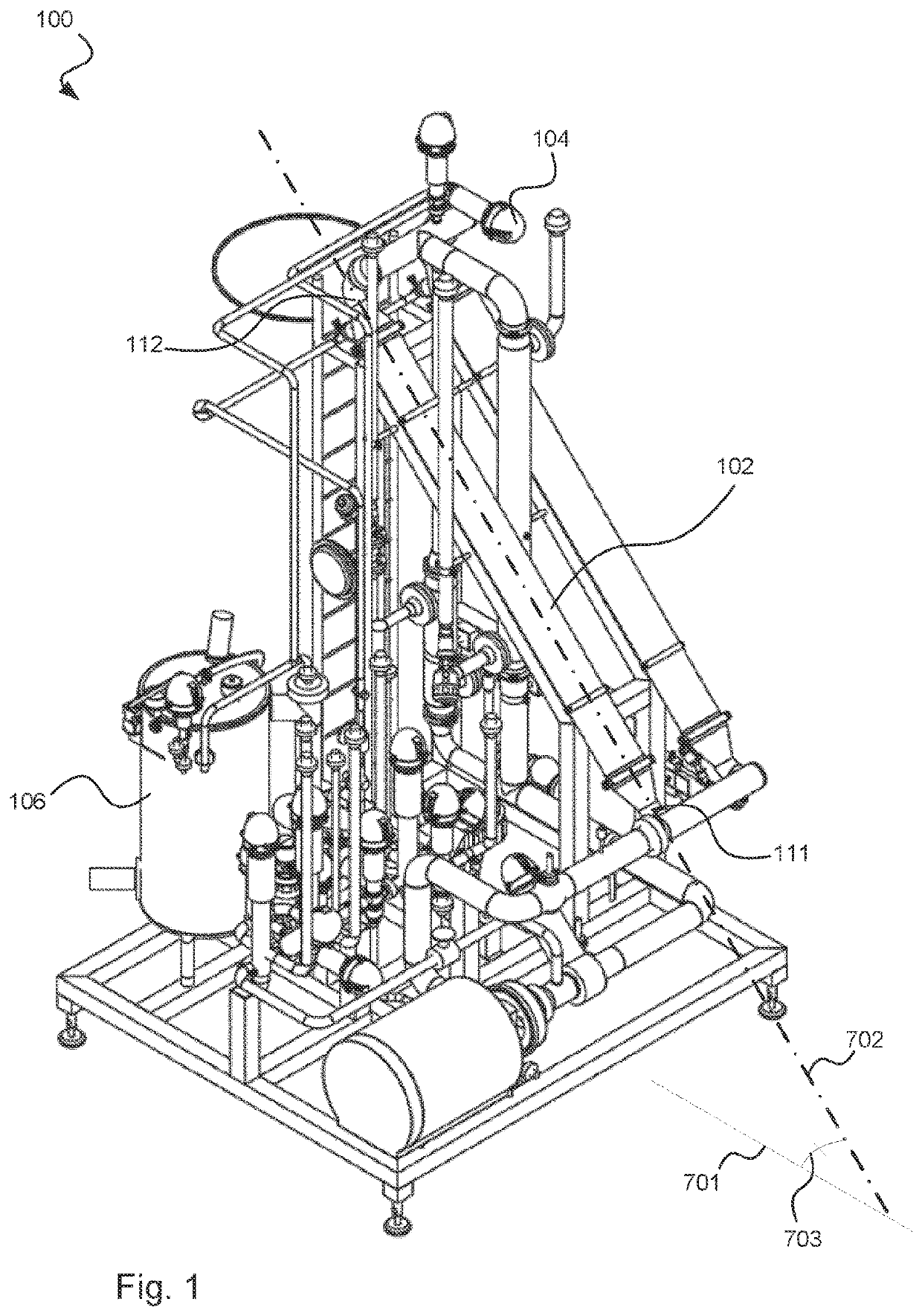 Plant and method for concentrating a substance in a milk product