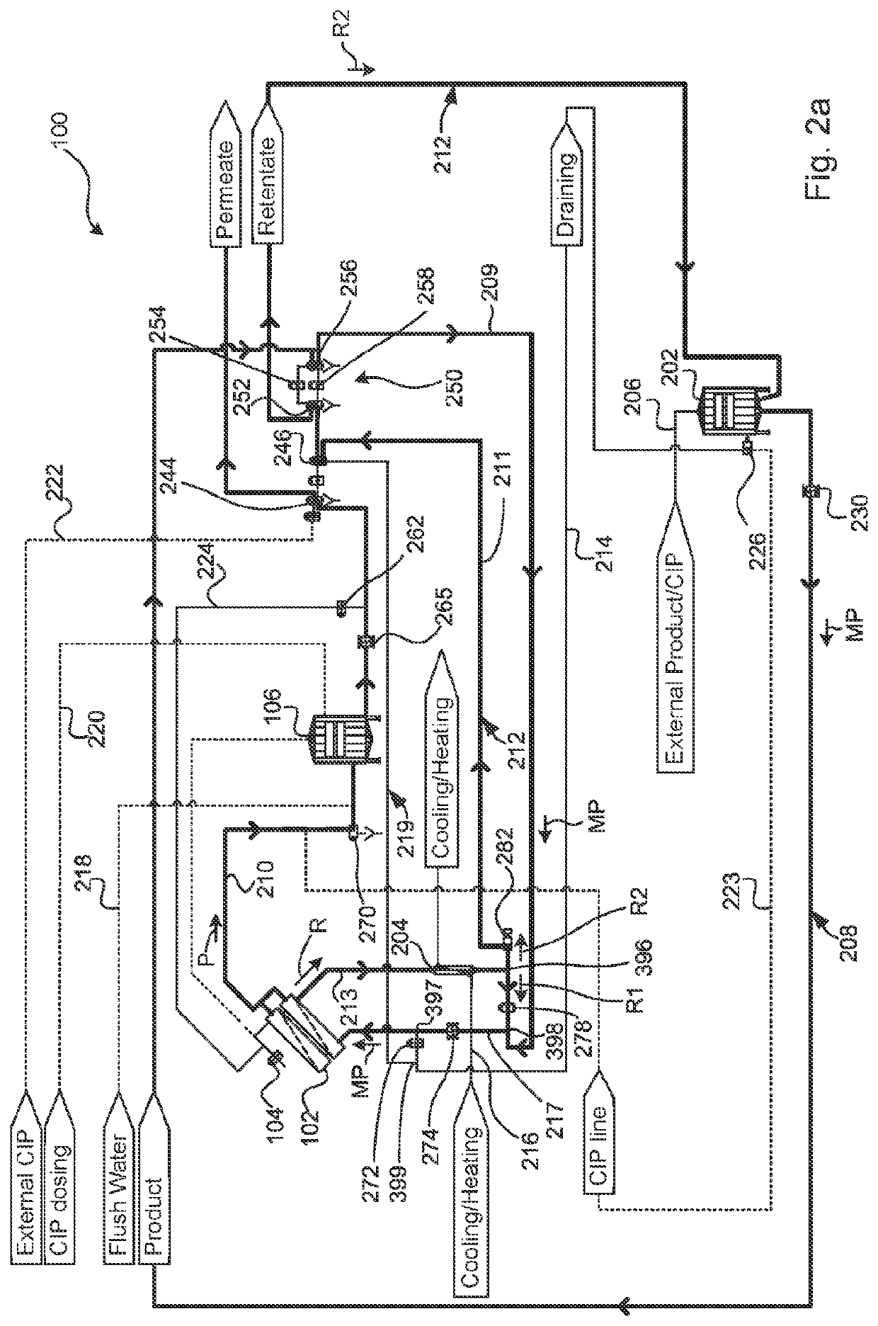 Plant and method for concentrating a substance in a milk product