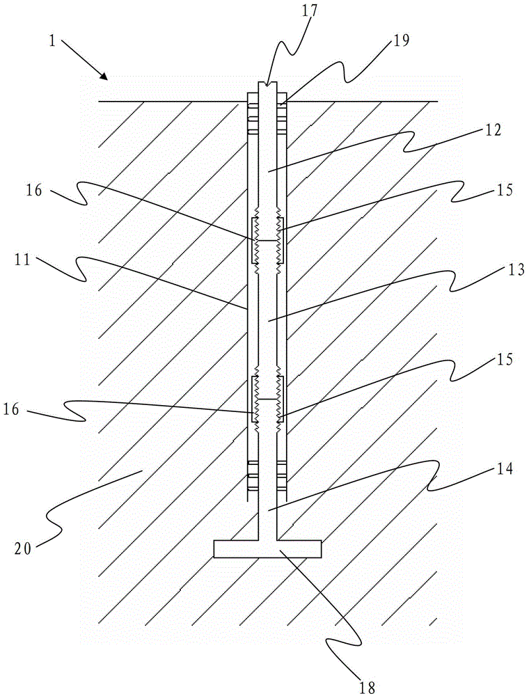 Device and method for measuring soil body displacement in layering mode