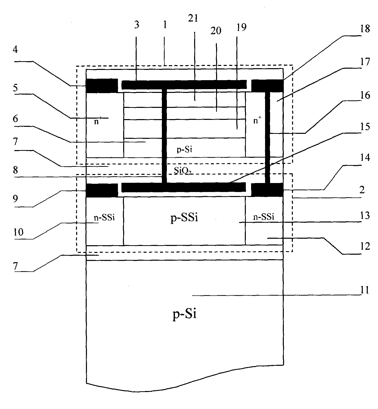 Three-dimensional strain NMOS integrated device and preparation method thereof