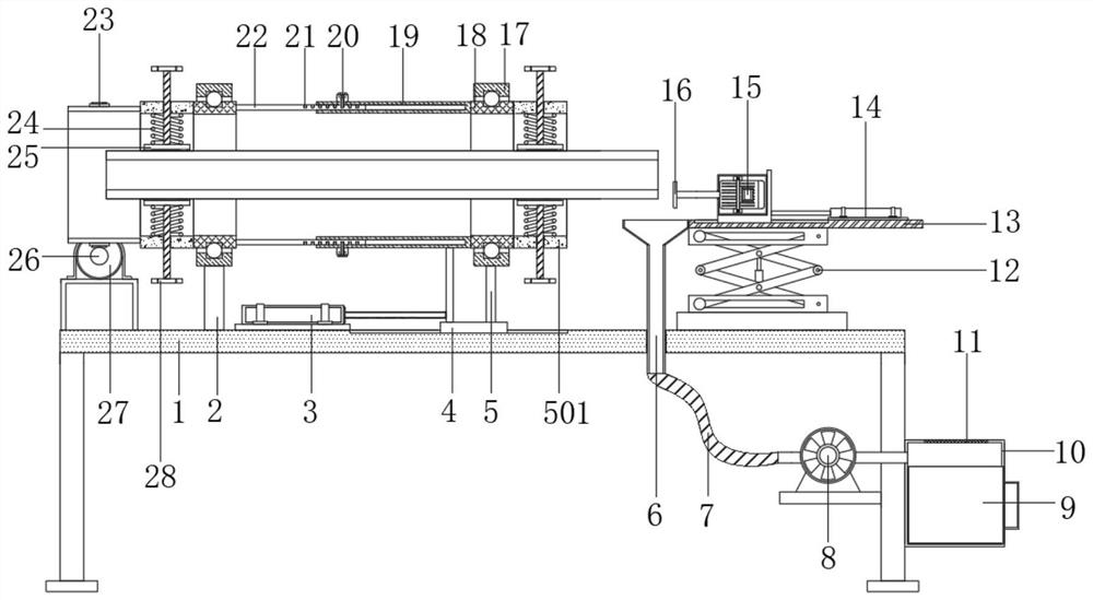 Nozzle grinding device for metal pipe processing
