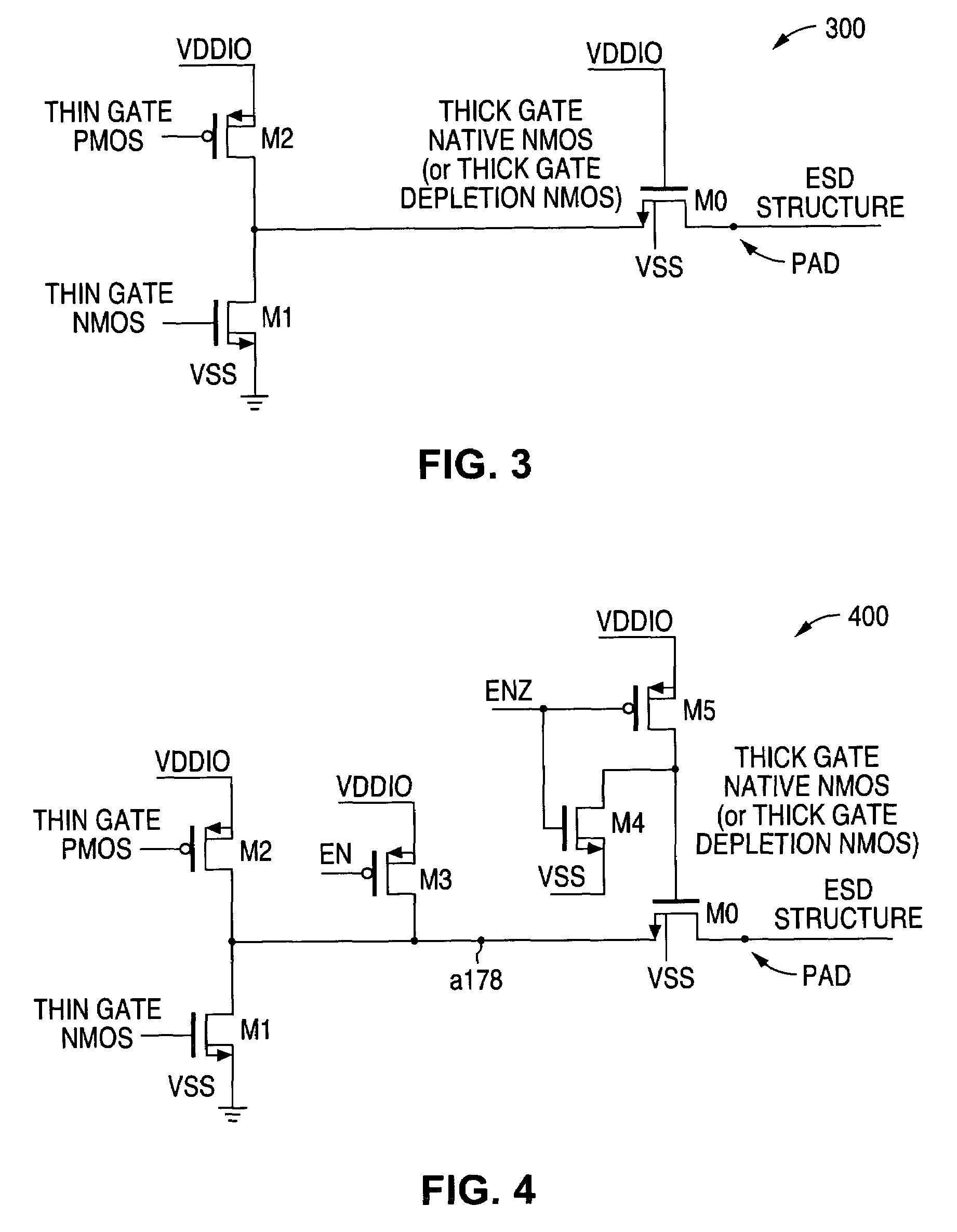 System and method for providing a low voltage thin gate input/output structure with thick gate overvoltage/backdrive protection