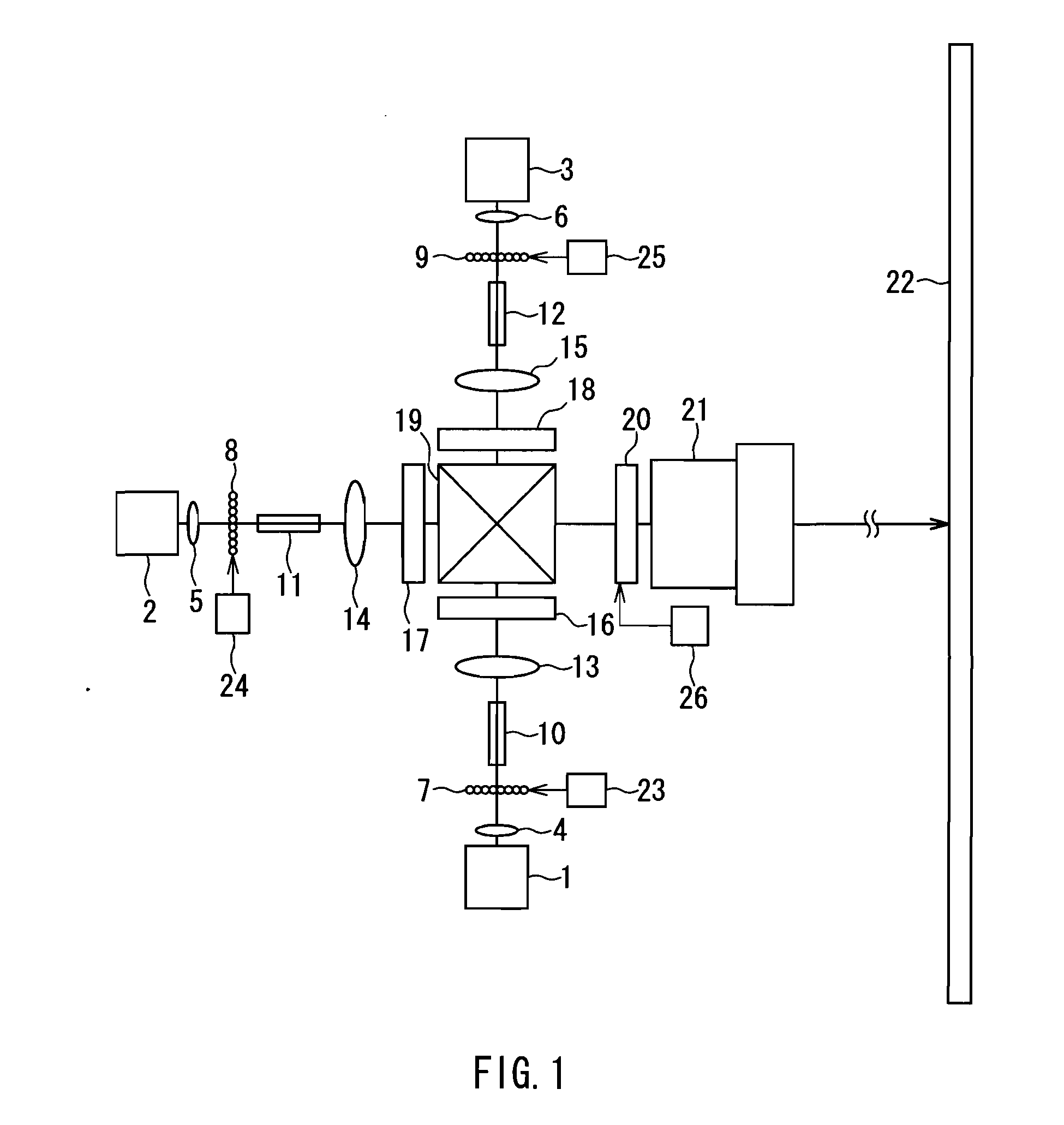 Projection type image display device