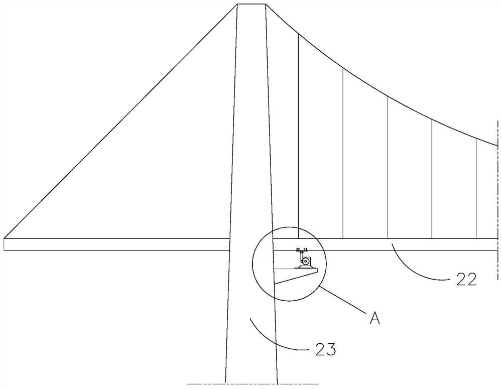 Damper vibration reduction system for restraining vertical vibration of bridge girder