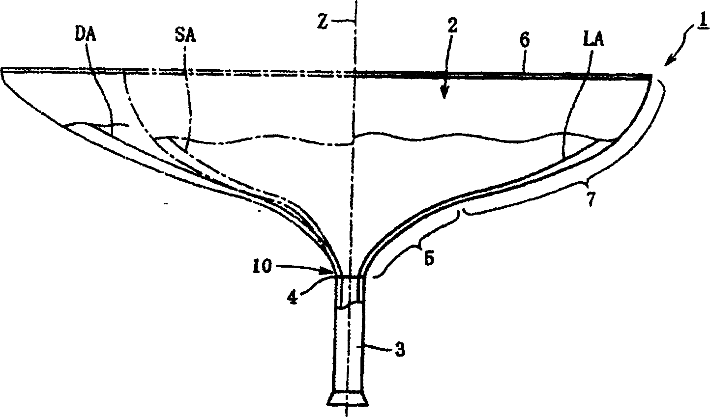 Glass cone for cathode-ray tube