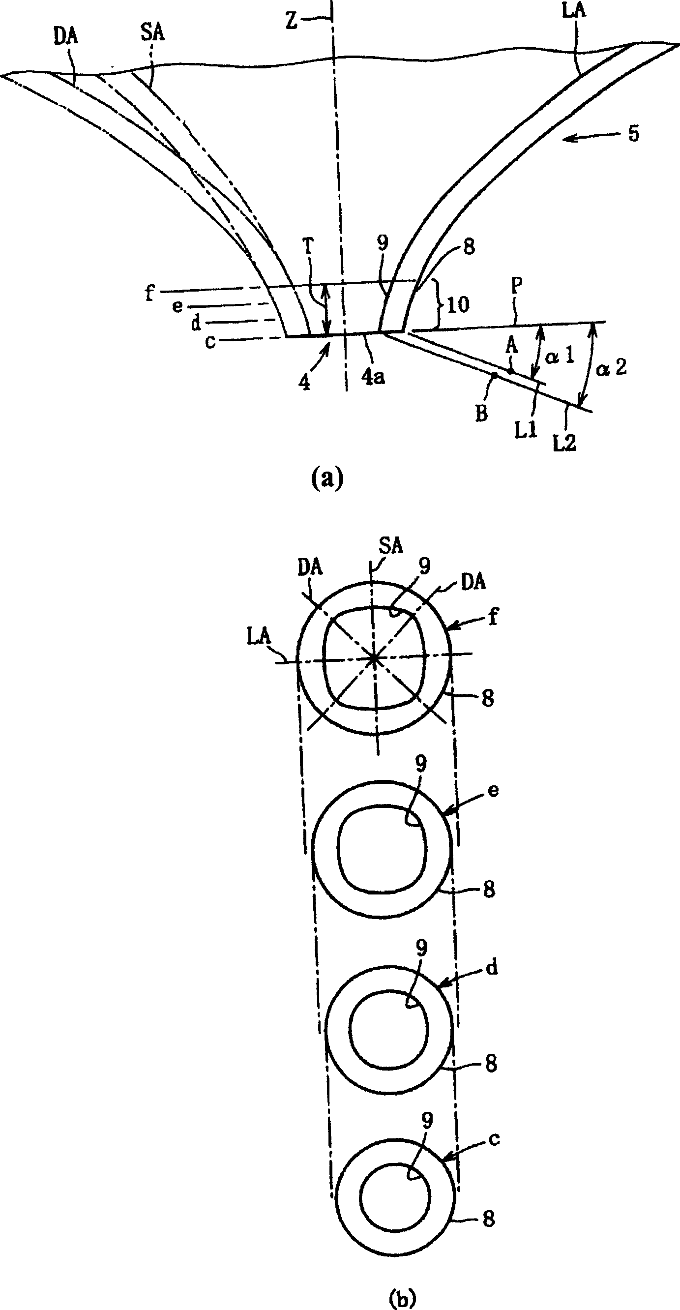 Glass cone for cathode-ray tube