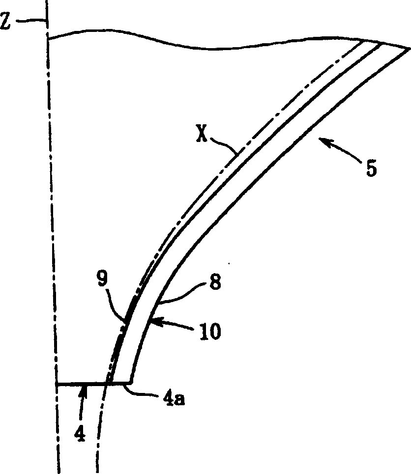 Glass cone for cathode-ray tube