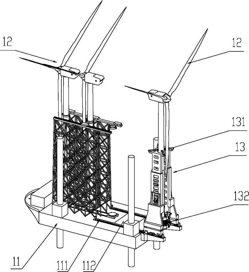 Jacking mechanism and offshore fan transportation and installation platform with same