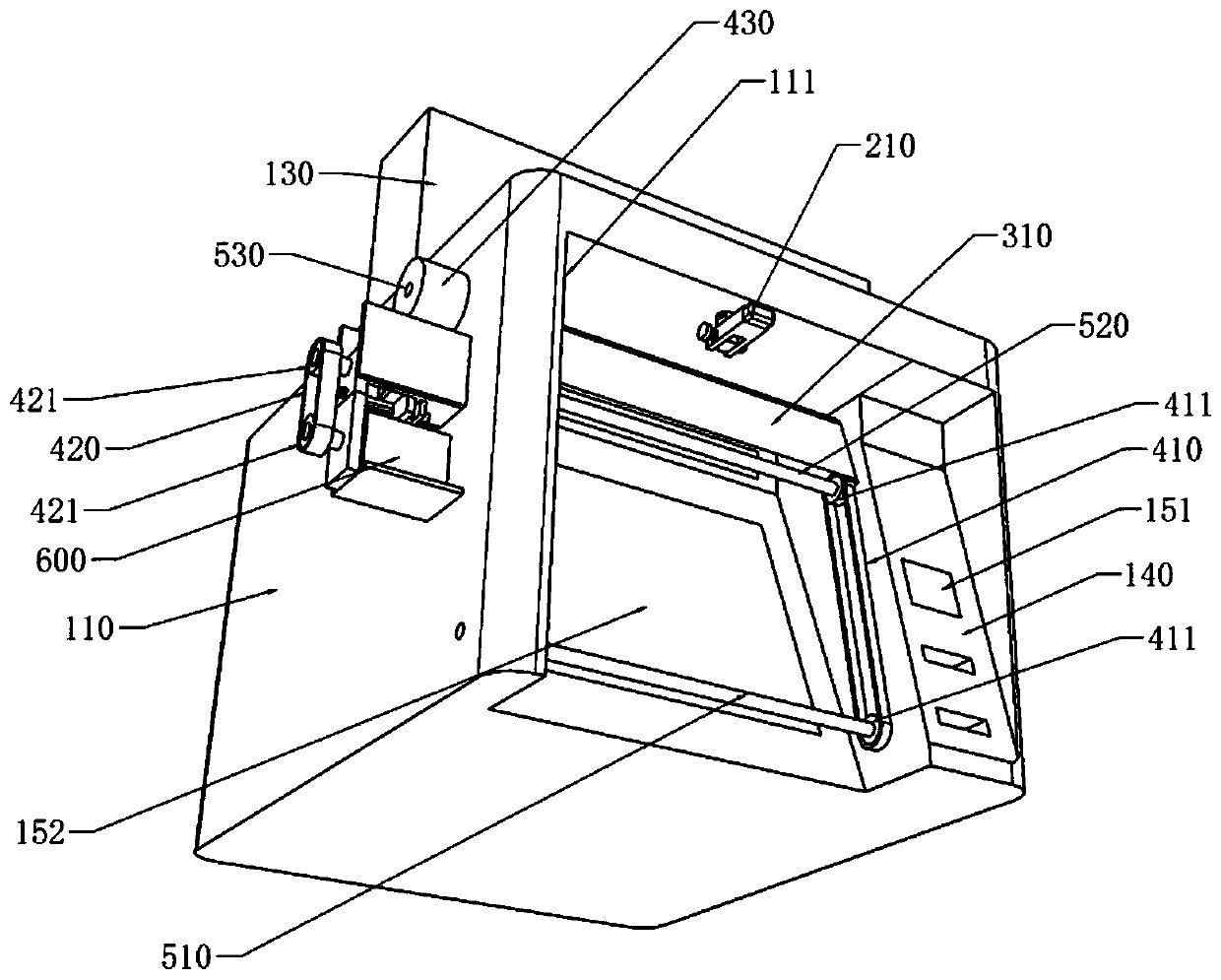 Curtain mechanism and self-service equipment thereof