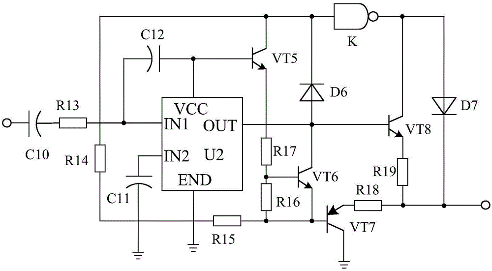Two-stage low-pass filtering and amplifying, peak clipping and pulse modulation system based on linear driving