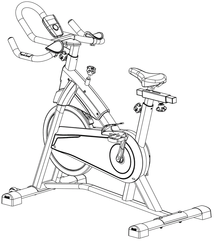 A kind of exercise bicycle with adjustable damping device