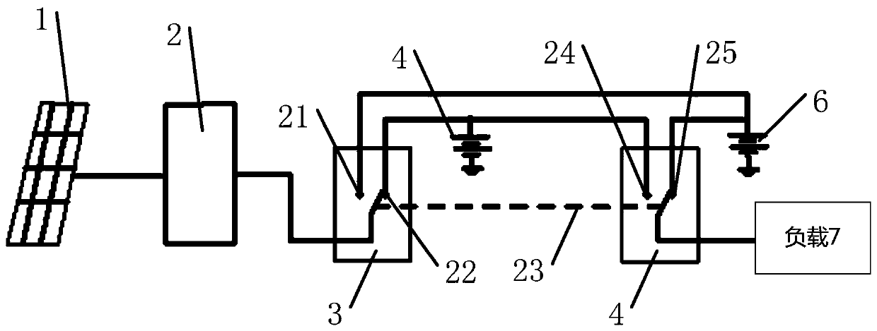 Solar double-battery switching device and switching method