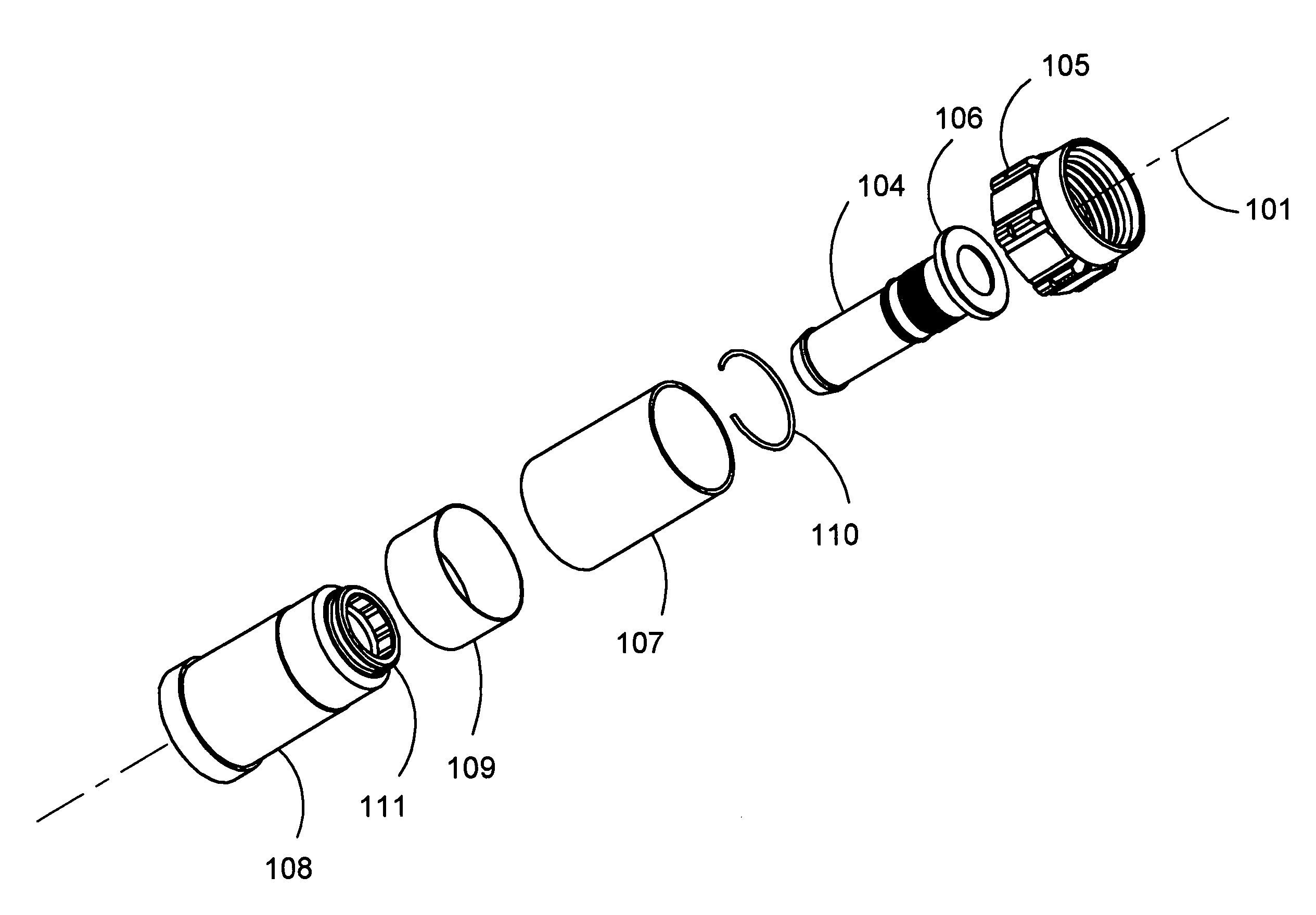 Coaxial cable connector with grounding member