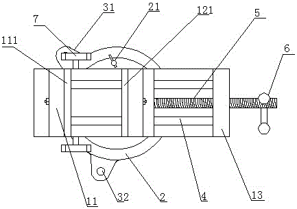 Clamping device with tilting prevention function