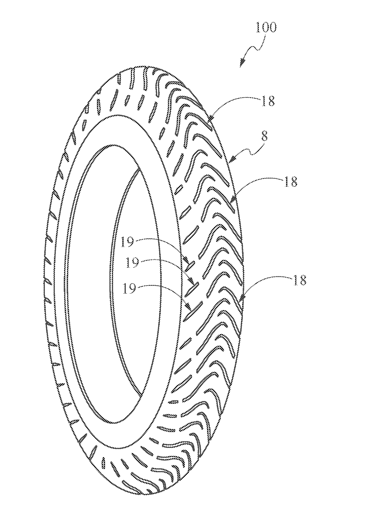 Tyre for motorcyle wheels